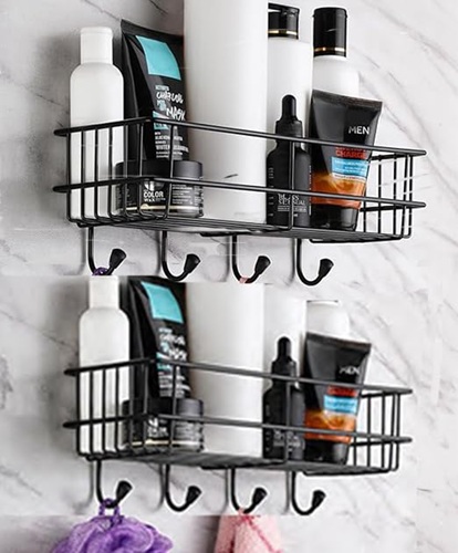 Oslen (Pack of 2 Self-Adhesive Multipurpose Bathroom Rack, Bathroom Shelf Organizer